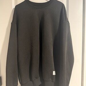 Classic Black Textured Crewneck Sweatshirt